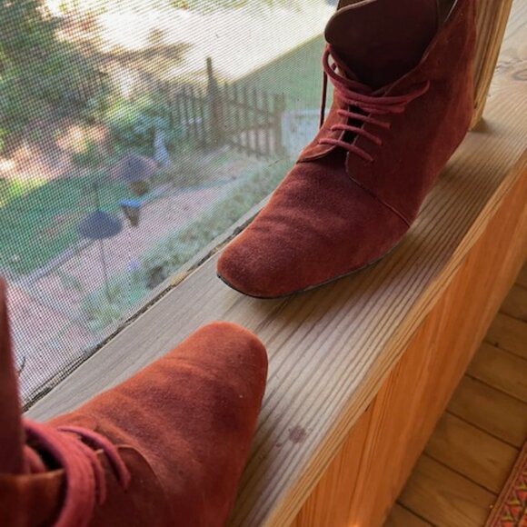 Suede Booties Italian Vintage - Picture 10 of 12